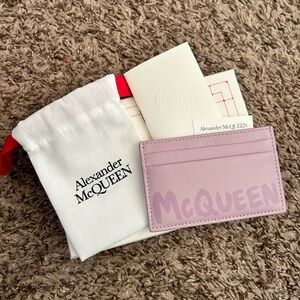 Alexander McQueen Graffiti Logo Leather Card Holder